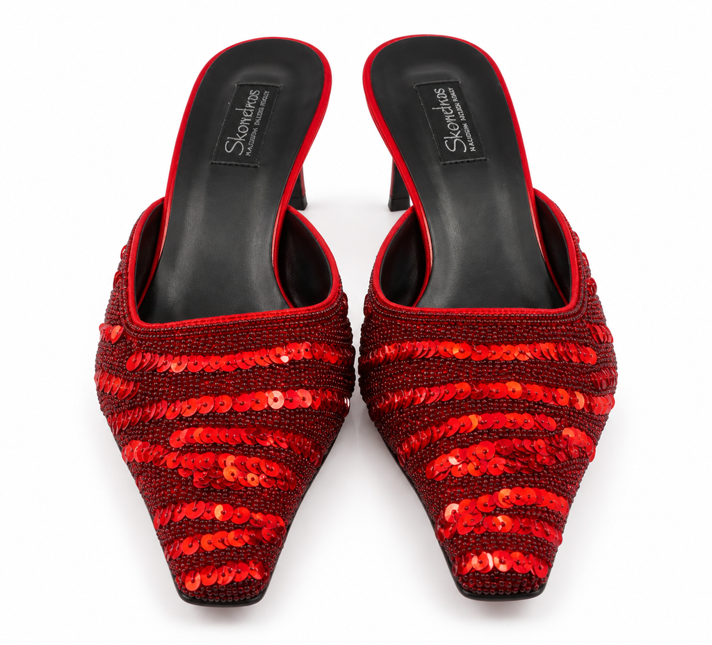 Vintage unworn sequin mules