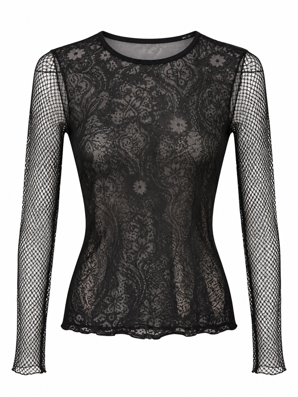 Y2K blouse with mesh sleeves