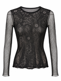 Y2K blouse with mesh sleeves