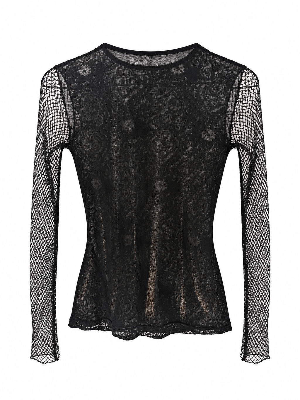 Y2K blouse with mesh sleeves