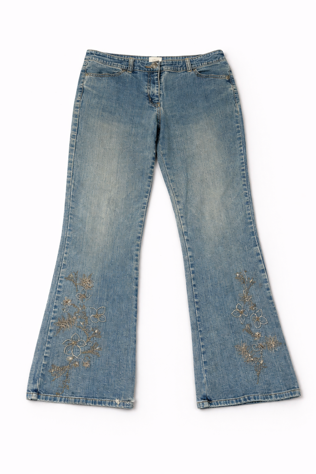 Vintage embroidered denim