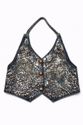 Sequin backless vest