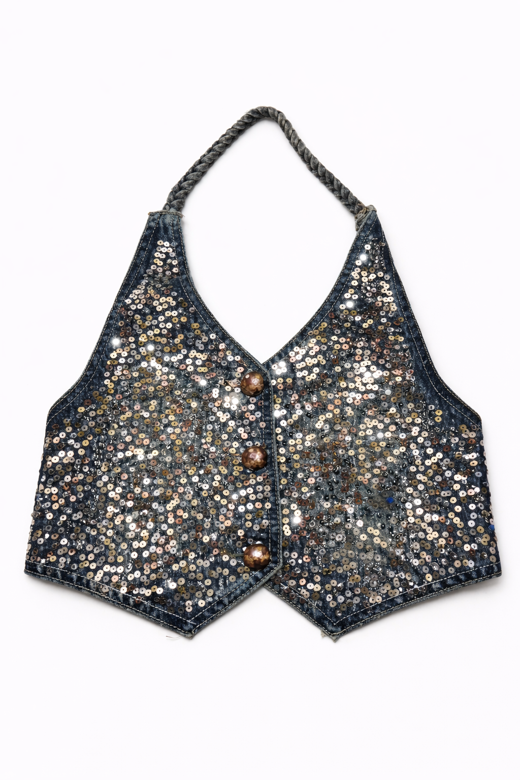 Sequin backless vest