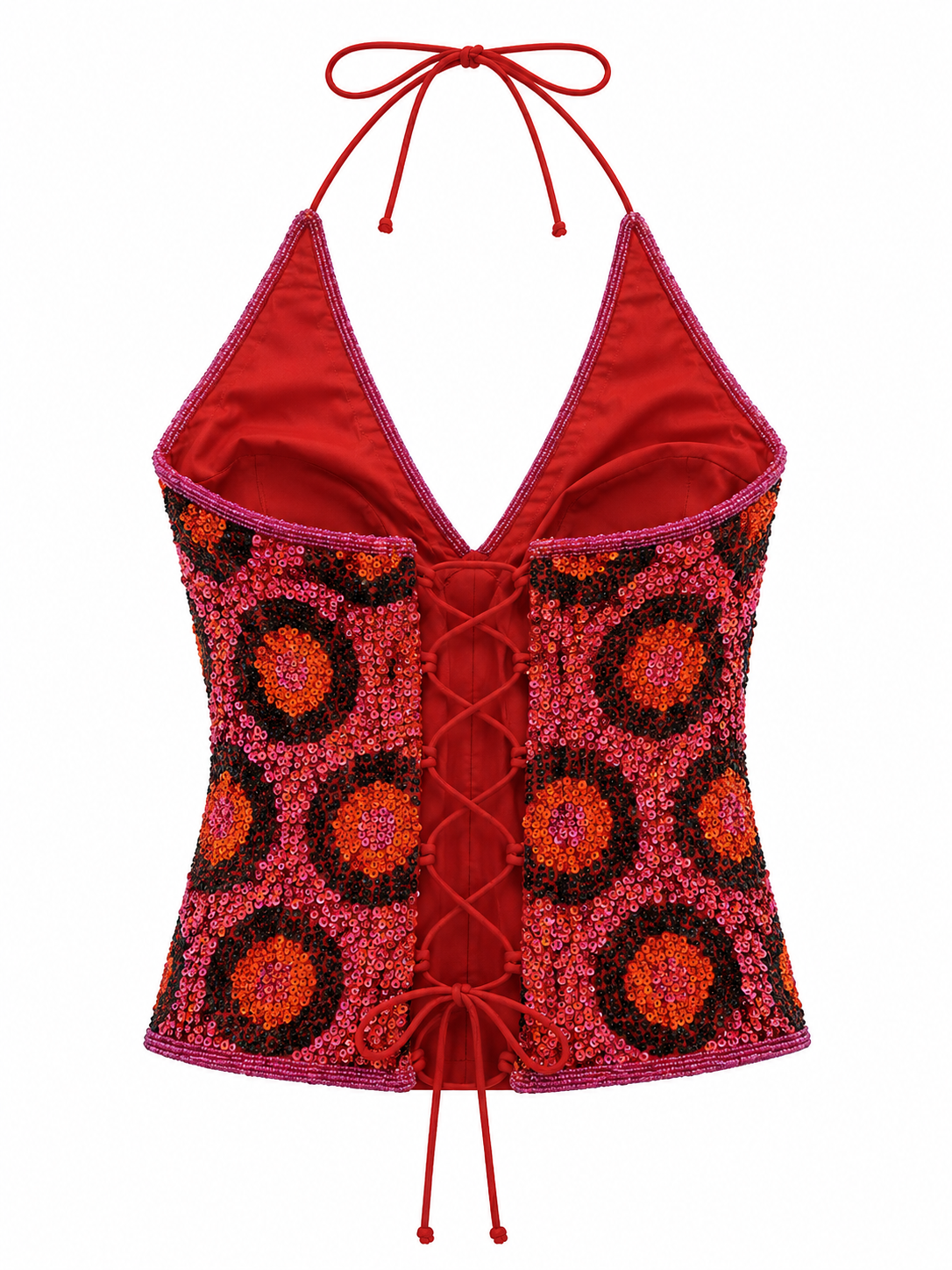 100% silk beaded corset blouse