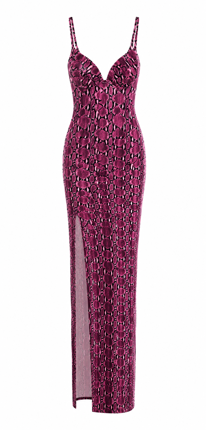 Purple snake skin print dress
