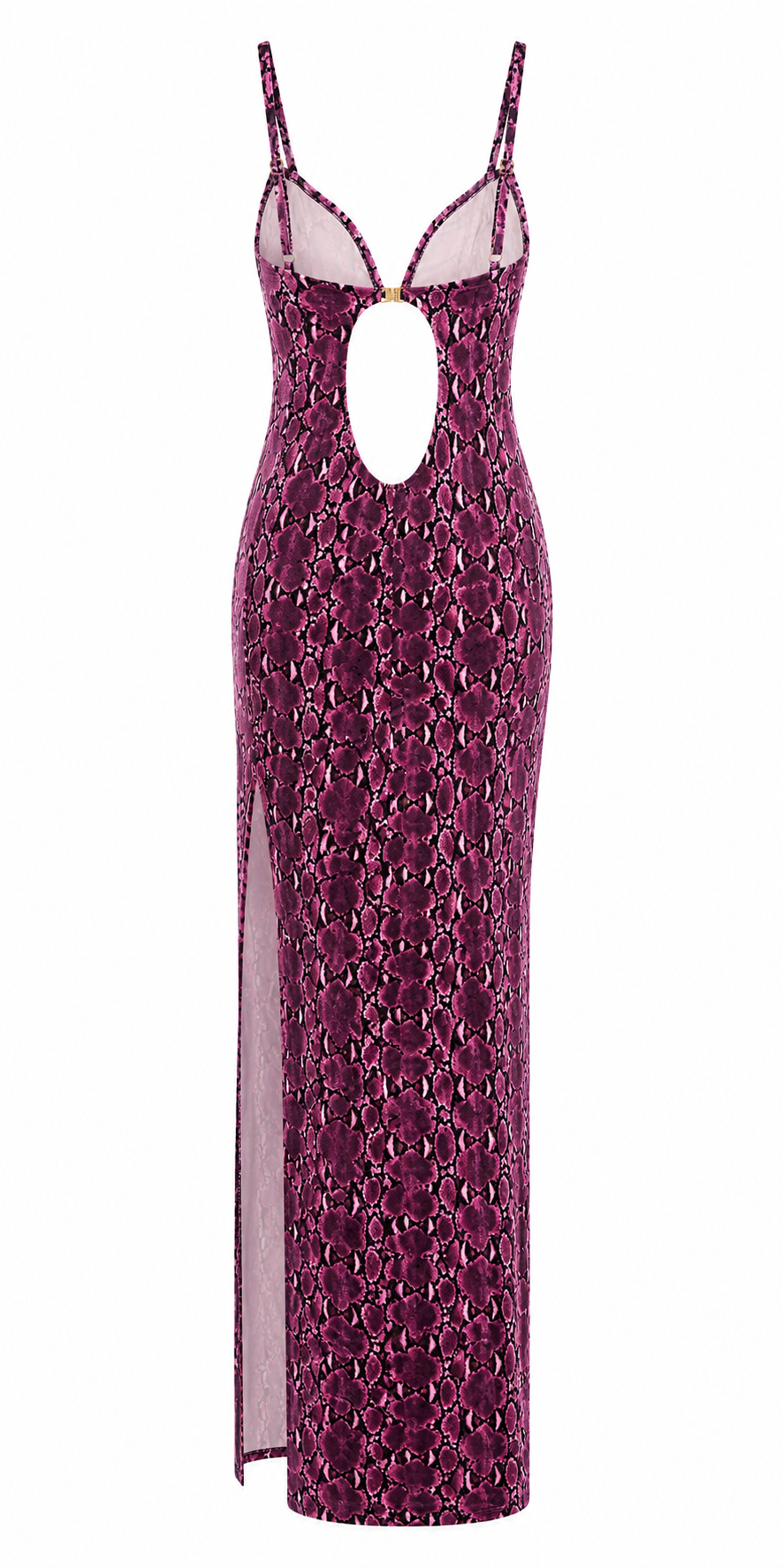 Purple snake skin print dress