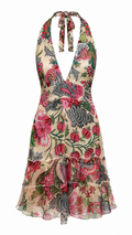 Halter neck backless mini summer dress