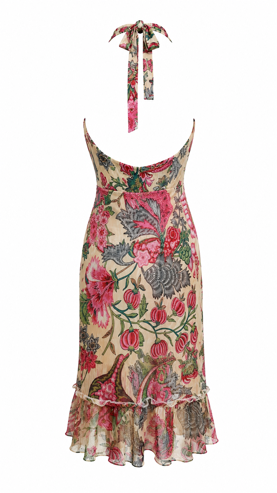 Halter neck backless mini summer dress