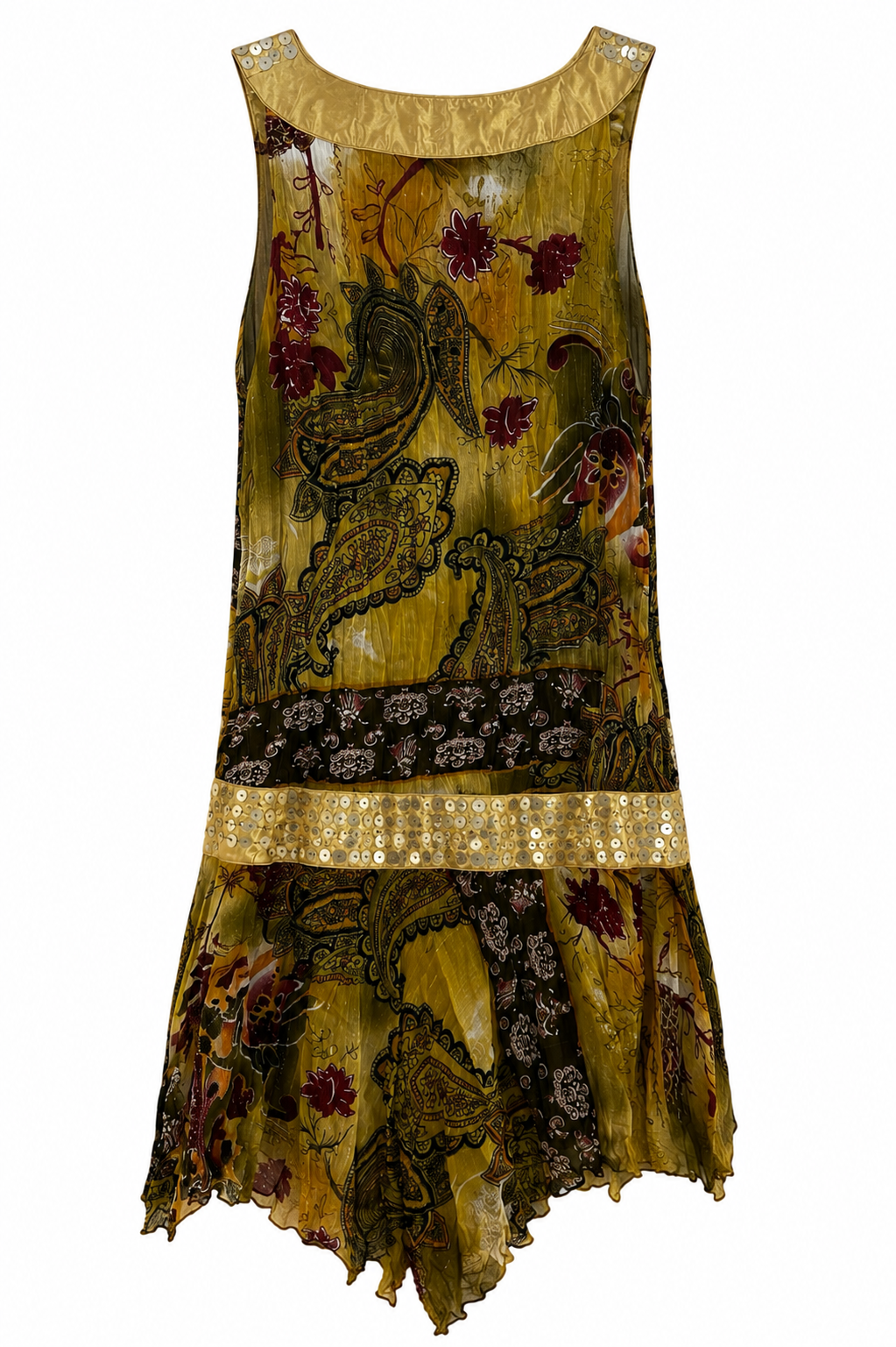 Mini summer dress with sequin & satin details