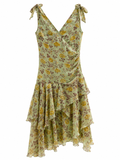 Mini floral ruffle dress