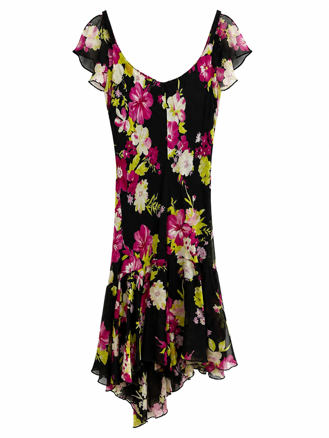 Mini asymmetrical floral dress