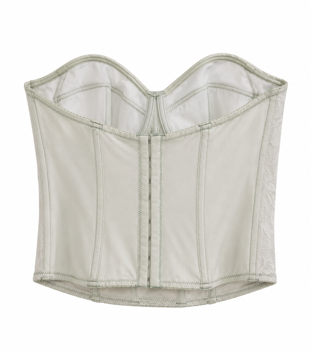 Strapless mint green corset