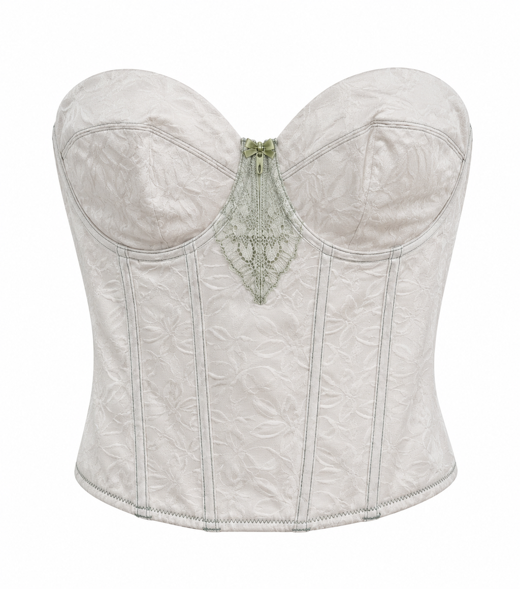 Strapless mint green corset
