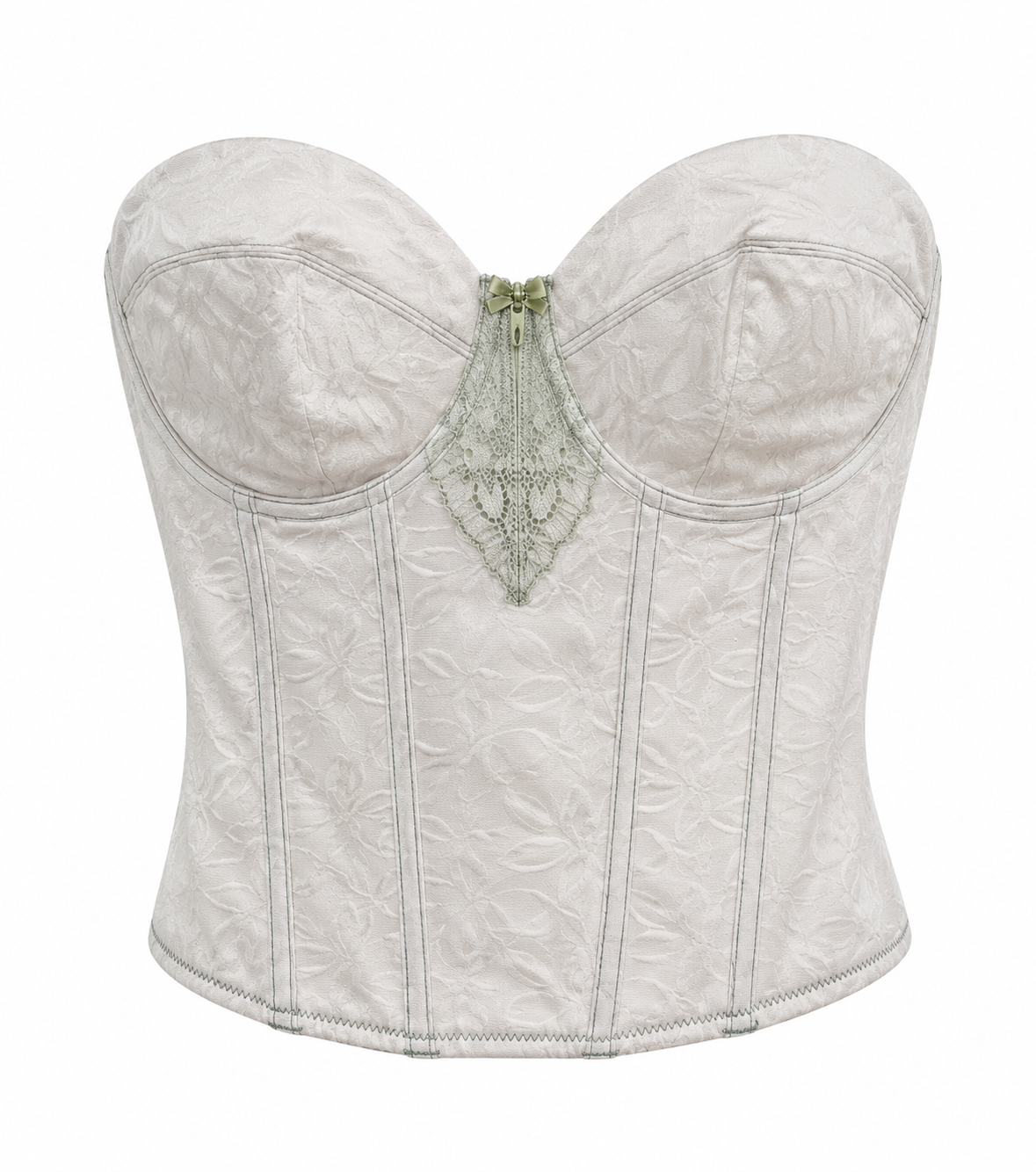 Strapless mint green corset