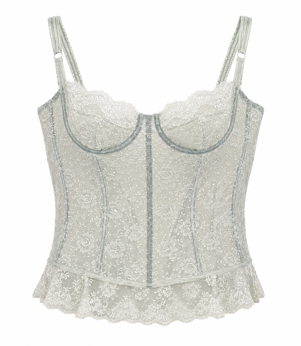 Mint green lace corset