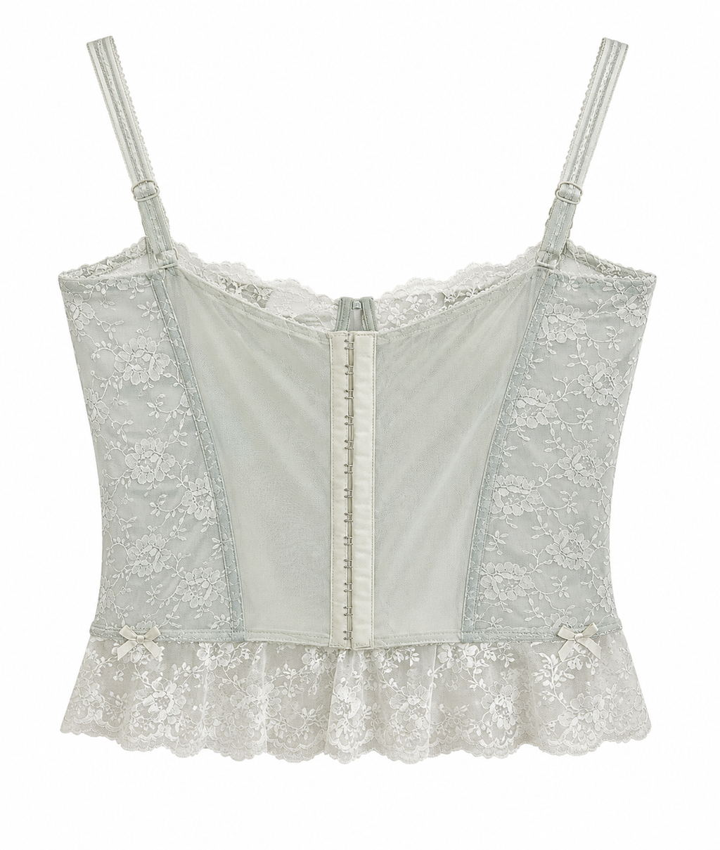 Mint green lace corset
