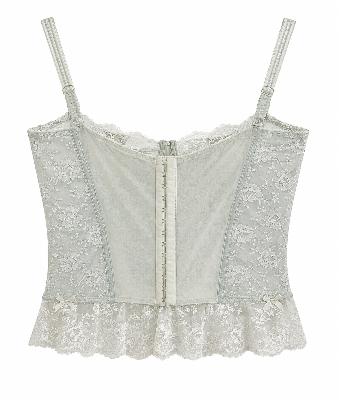 Mint green lace corset
