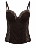 Brown corset with white lace