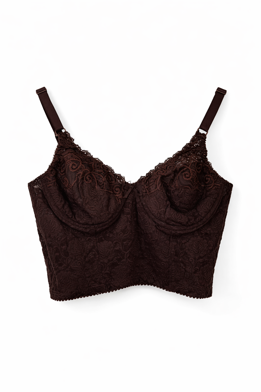 Chocolate brown lace bustier