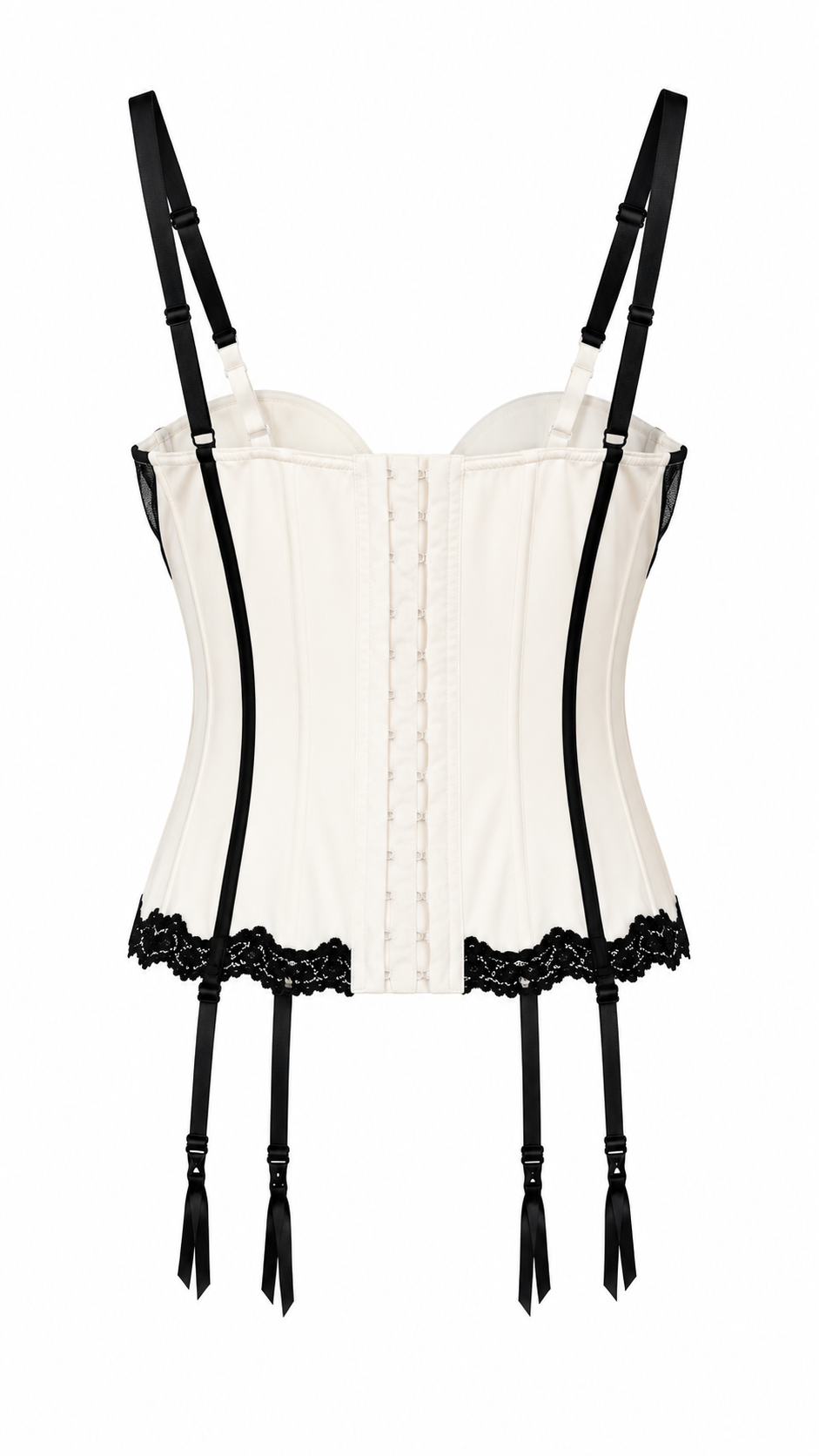 Ivory corset with black lace