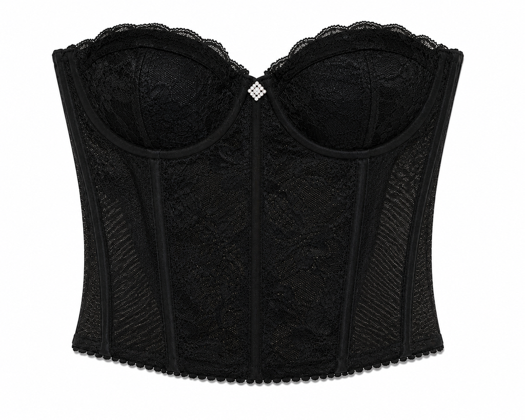 Black lace bustier