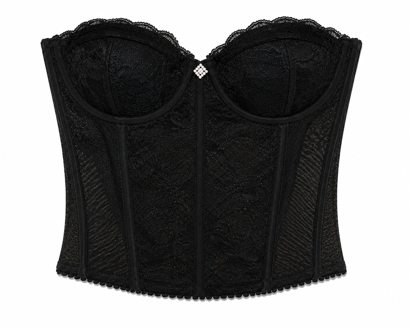 Black lace bustier