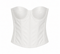 White plain satin corset