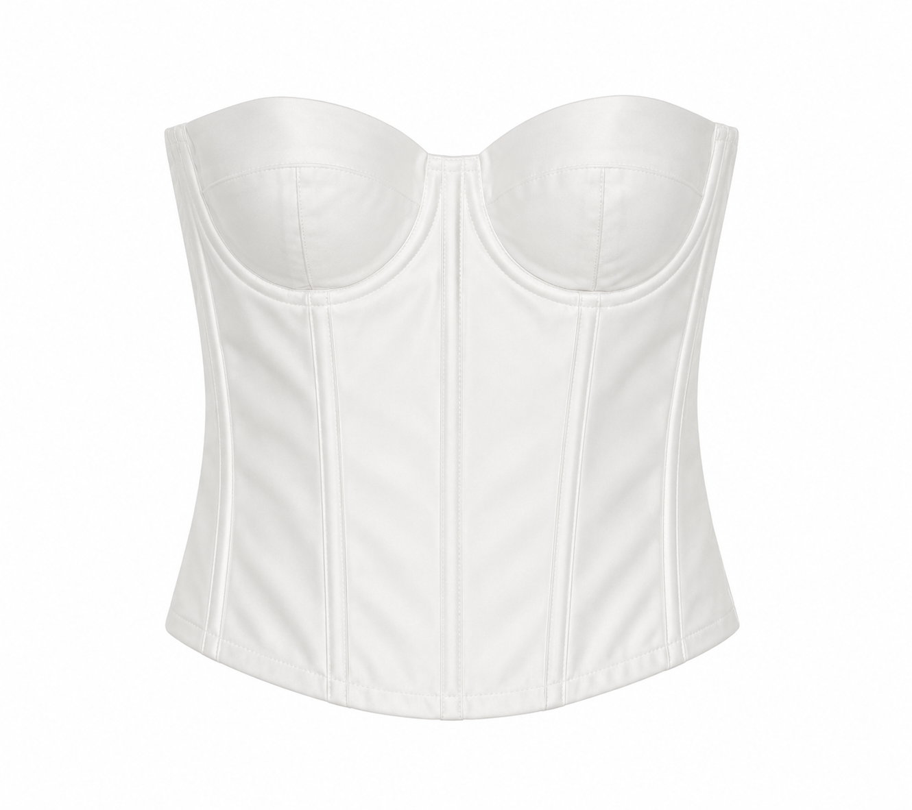 White plain satin corset