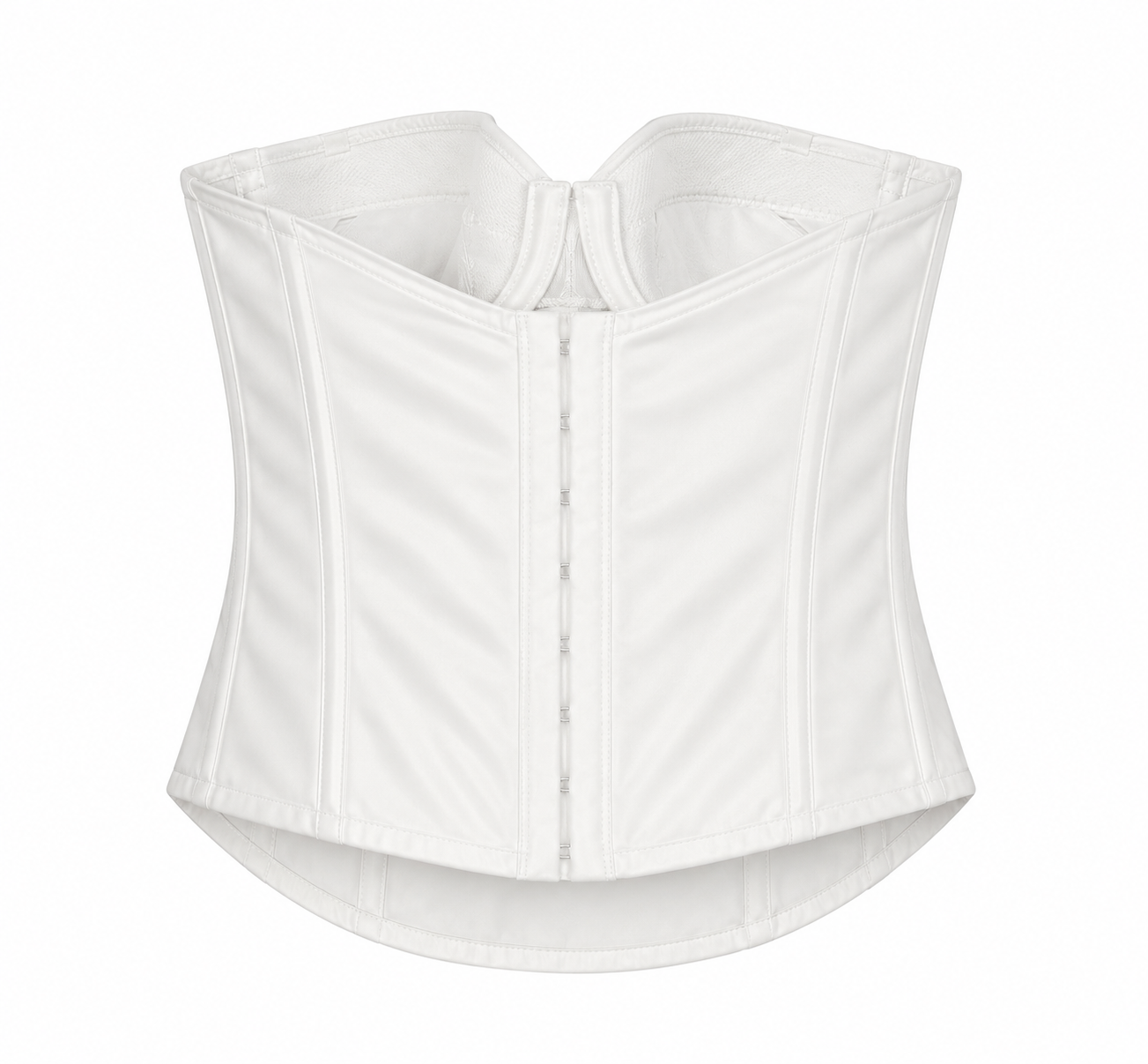 White plain satin corset
