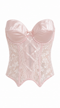 Pink satin & lace corset