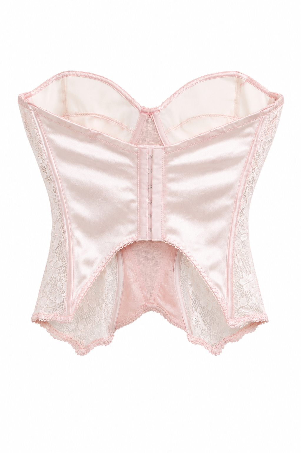 Pink satin & lace corset