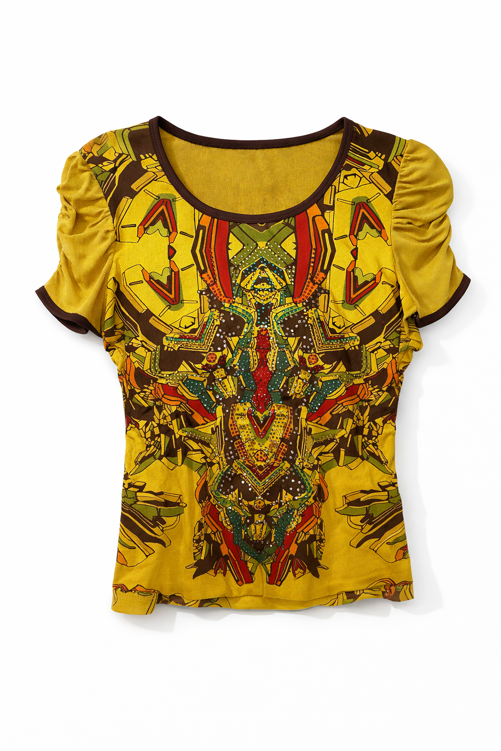 Graphic Y2K top with rhinestones