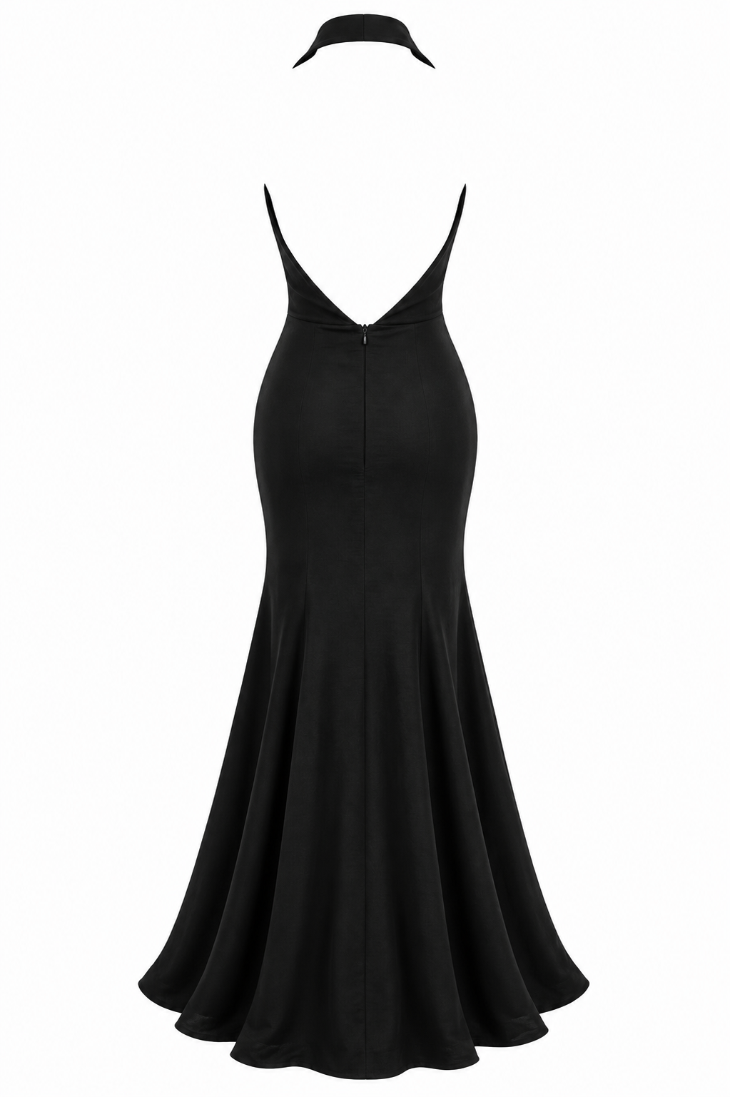 Maxi backless taffeta formal dress