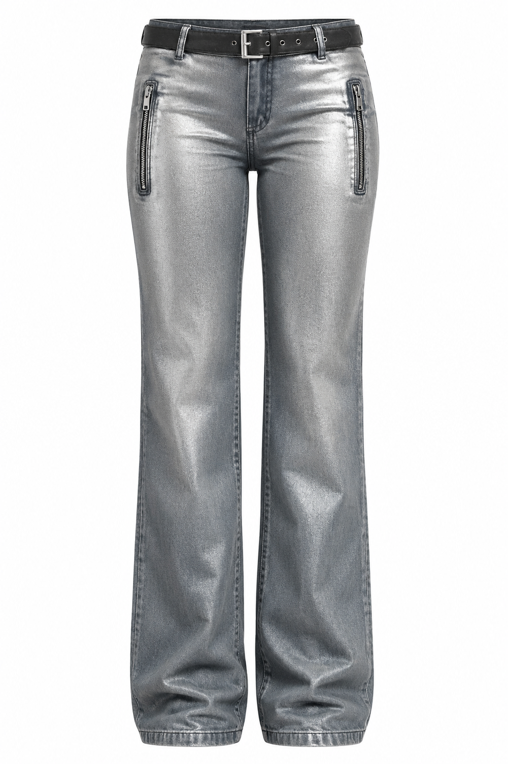 Deadstock metallic grey low rised jeans