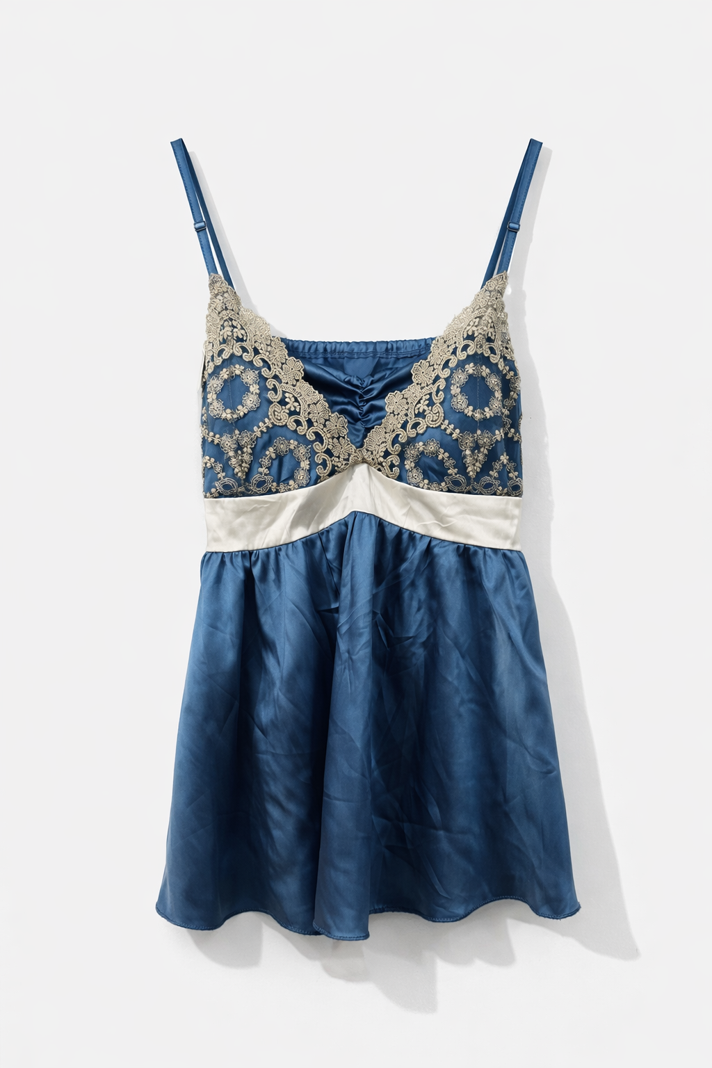 Vintage satin and lace cami top