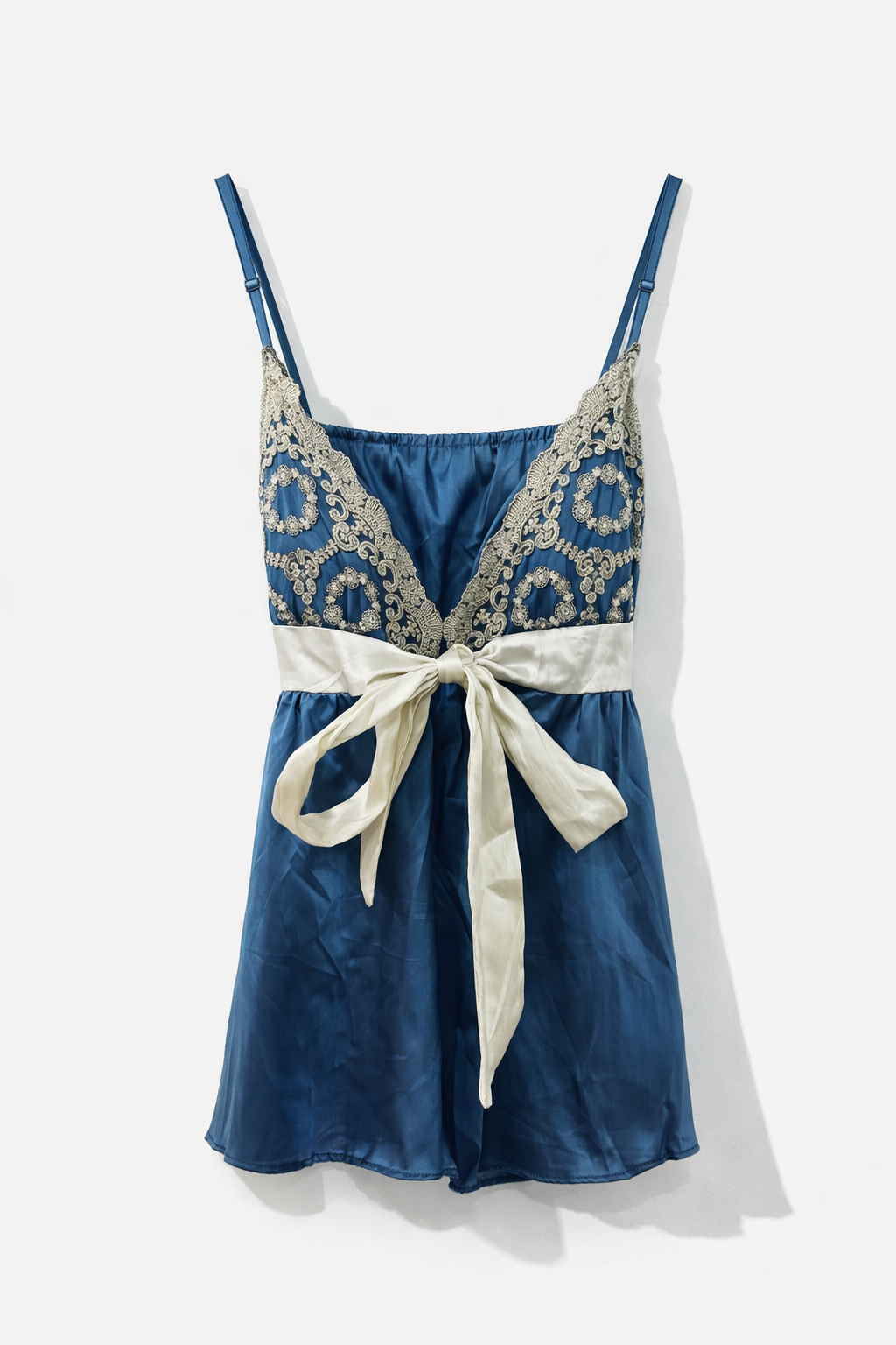 Vintage satin and lace cami top