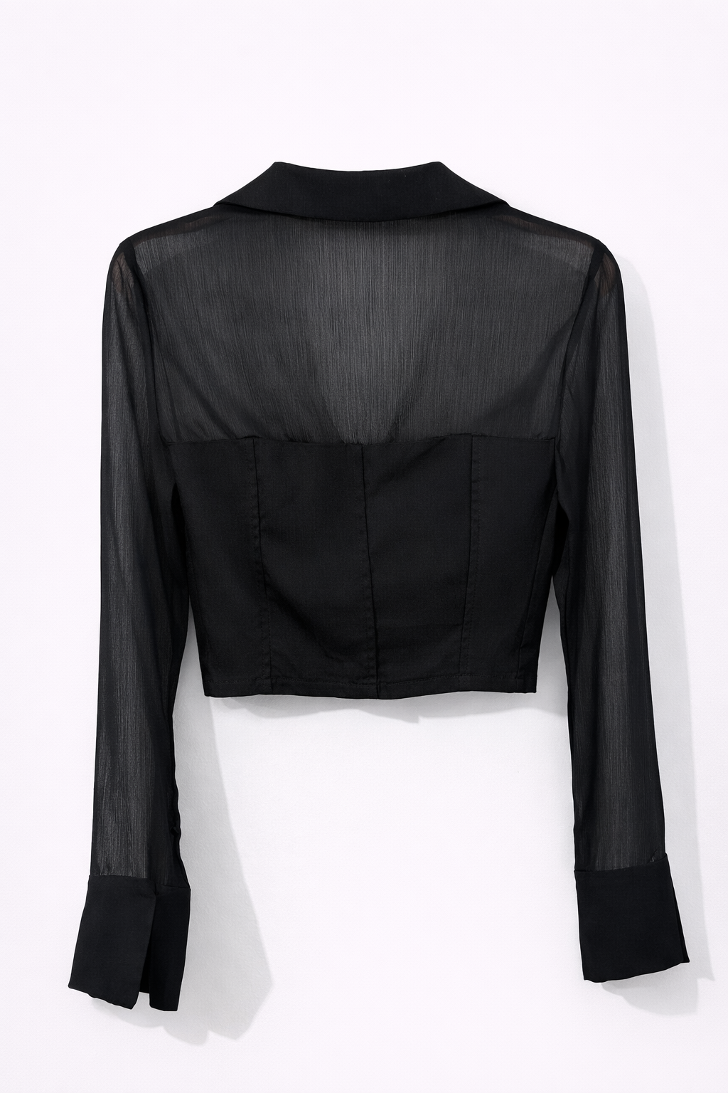 Corset shirt with mesh fabric