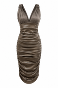Deadstock silk mini silverish dress