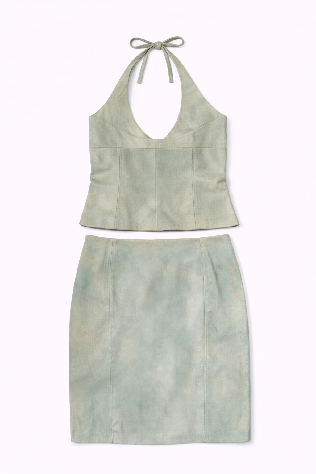 Deadstock leather two piece set