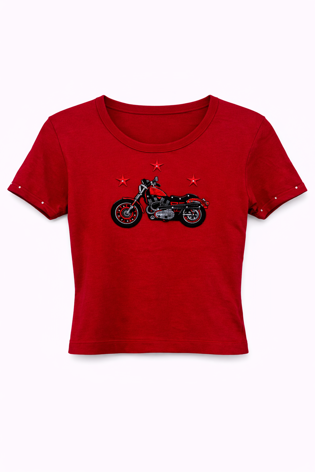 Vintage tee with motorcycle embroidery