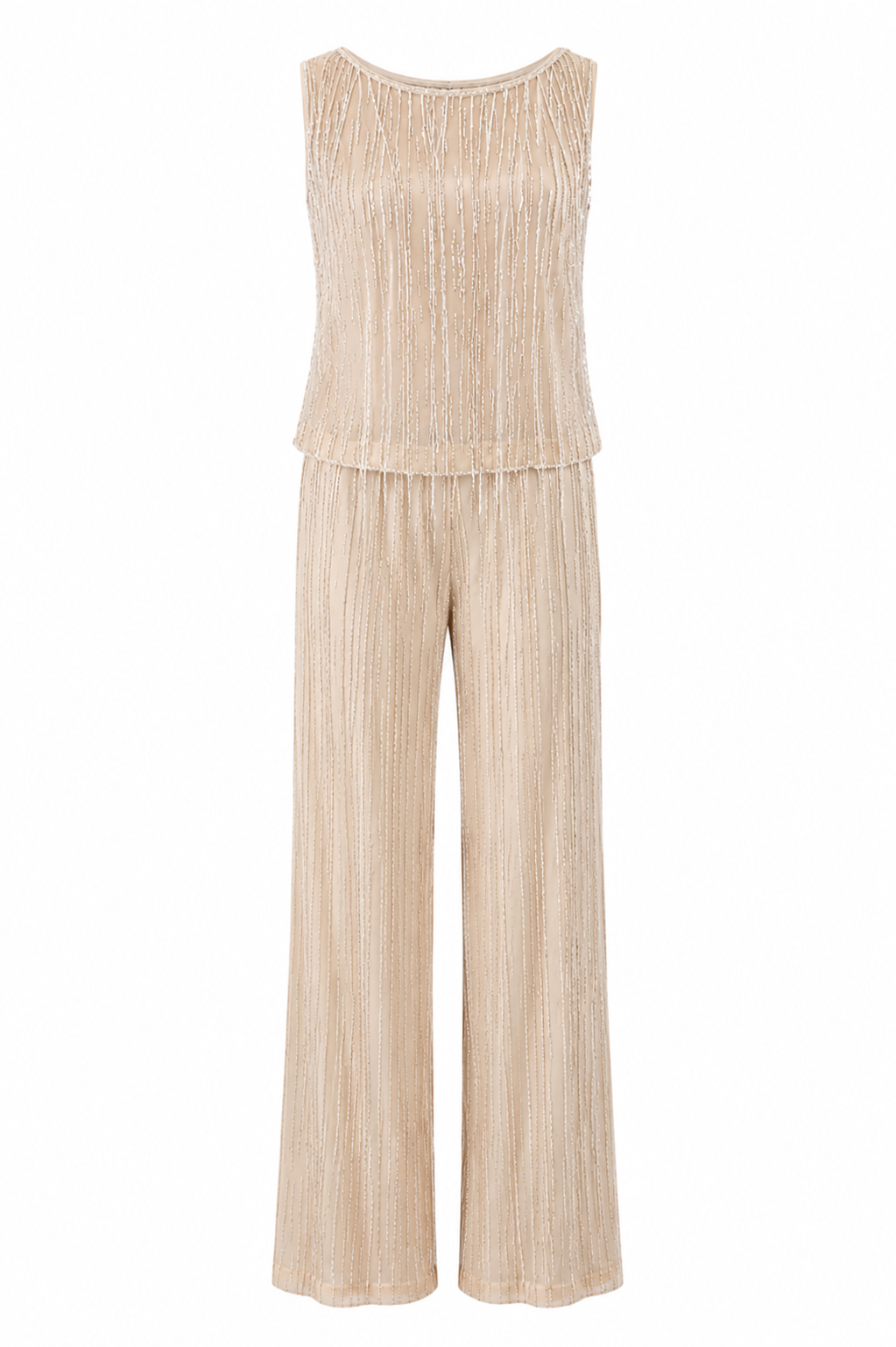 Deadstock 100% silk beaded two piece
