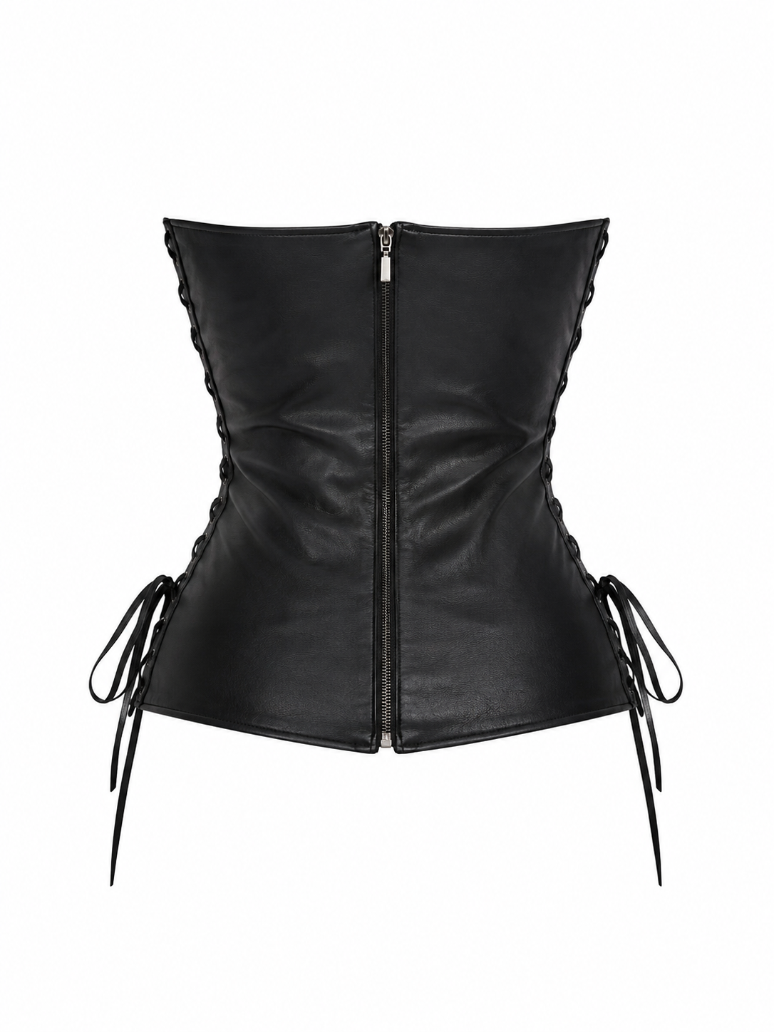 Real leather corset top