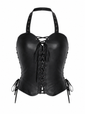 Real leather corset top