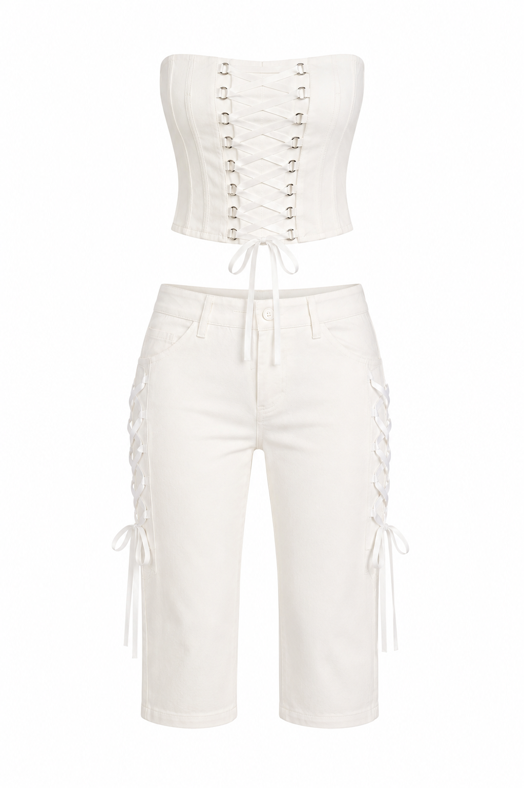 Corset & capri two piece set