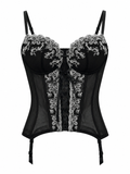 Black corset with white lace