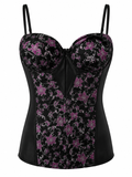 Black satin corset with beautiful patterns