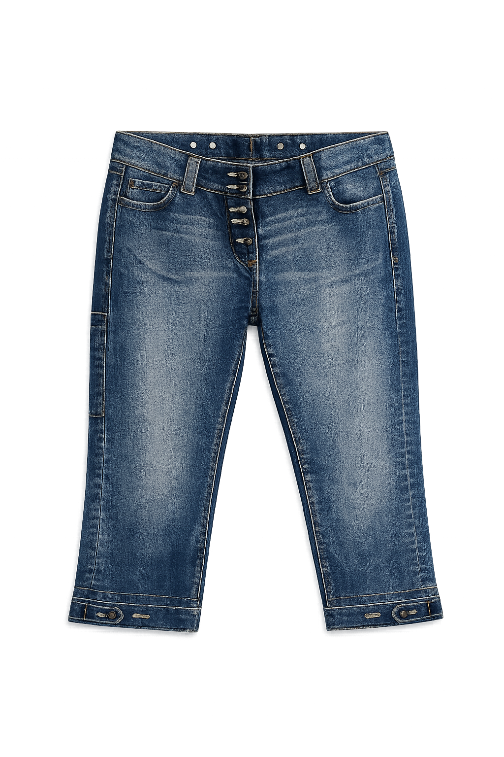 Low rised denim capri pants