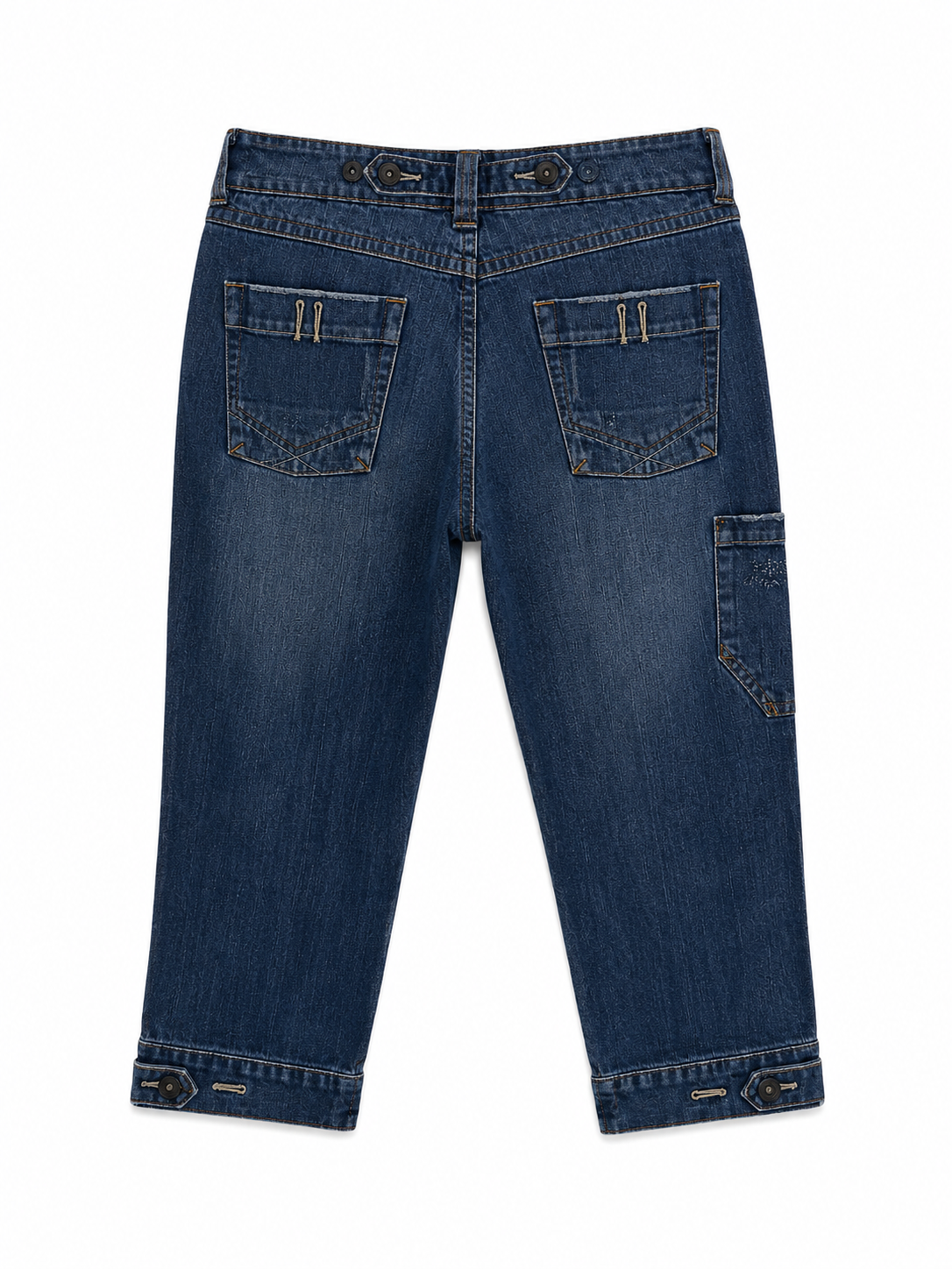 Low rised denim capri pants