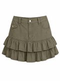 Mini cargo like ruffle mini skirt