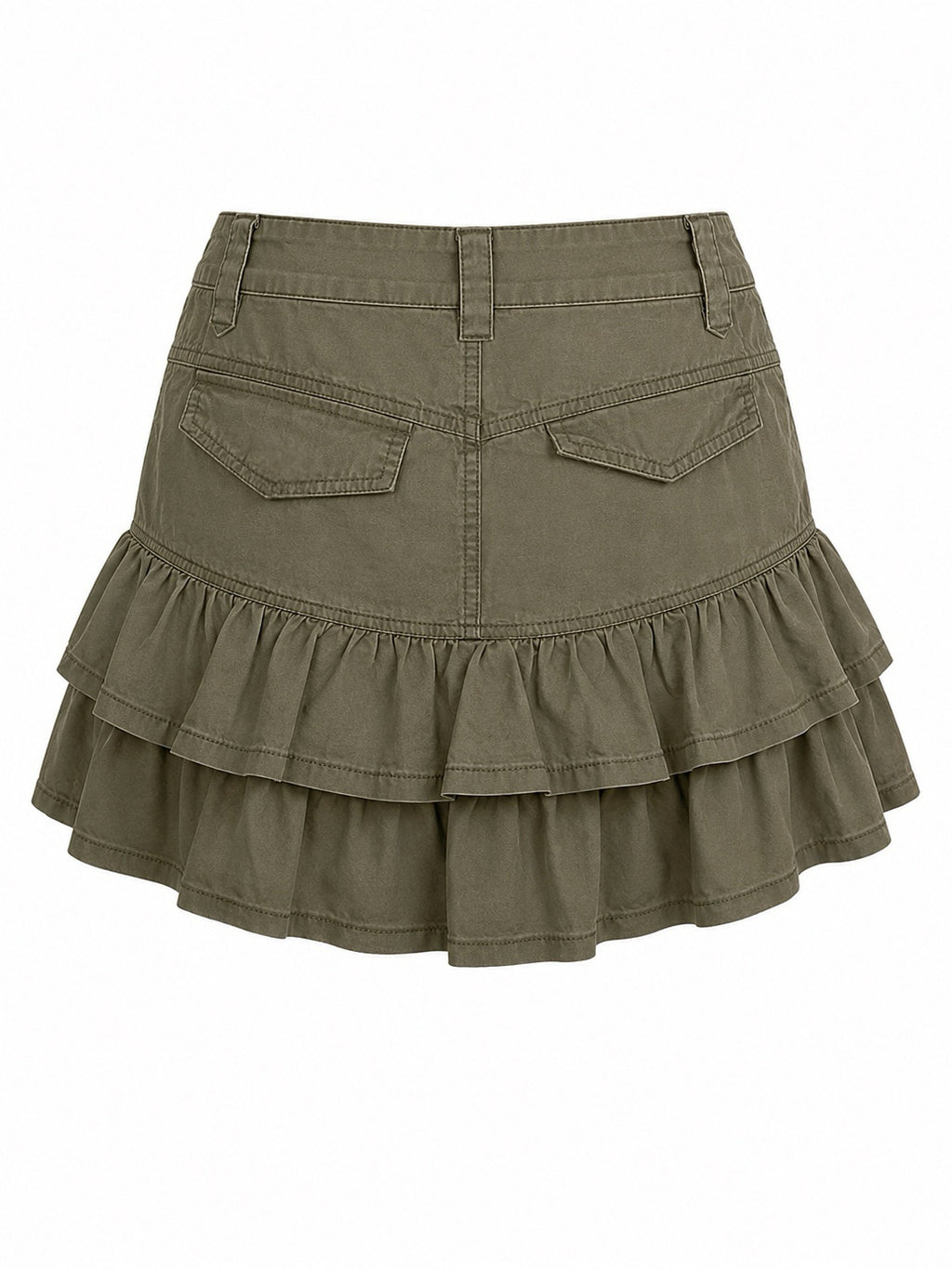 Mini cargo like ruffle mini skirt